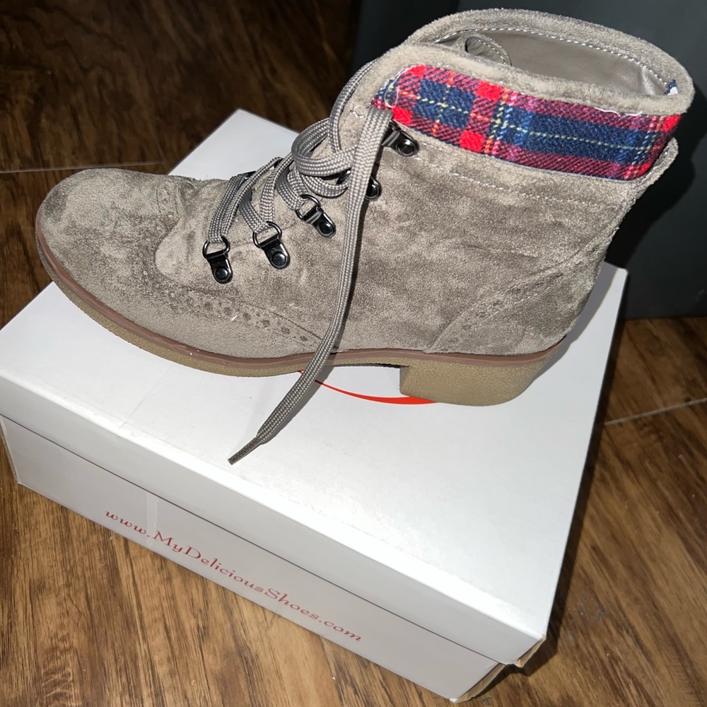 Grey combat boots - Picture 2 of 2